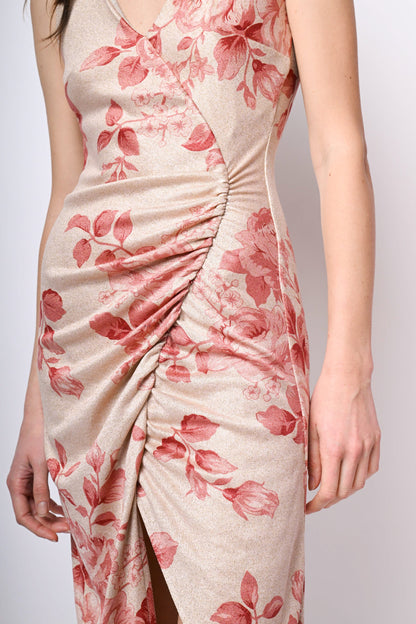 Abito a stampa floreale lurex