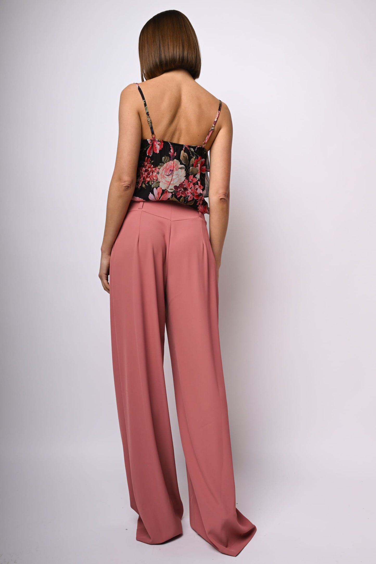 Pantaloni palazzo con passanti per cintura