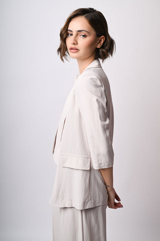 Blazer in viscosa e lino
