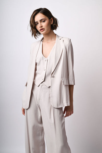 Blazer in viscosa e lino
