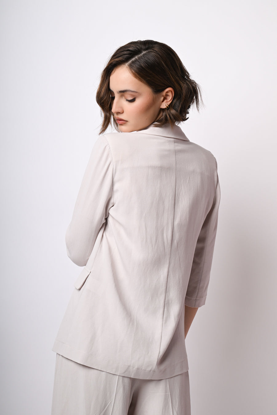 Blazer in viscosa e lino