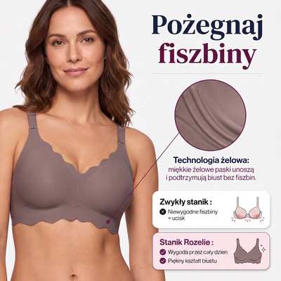 Biustonosz żelowy z falbanką 3D bez fiszbin