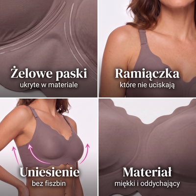 Biustonosz żelowy z falbanką 3D bez fiszbin