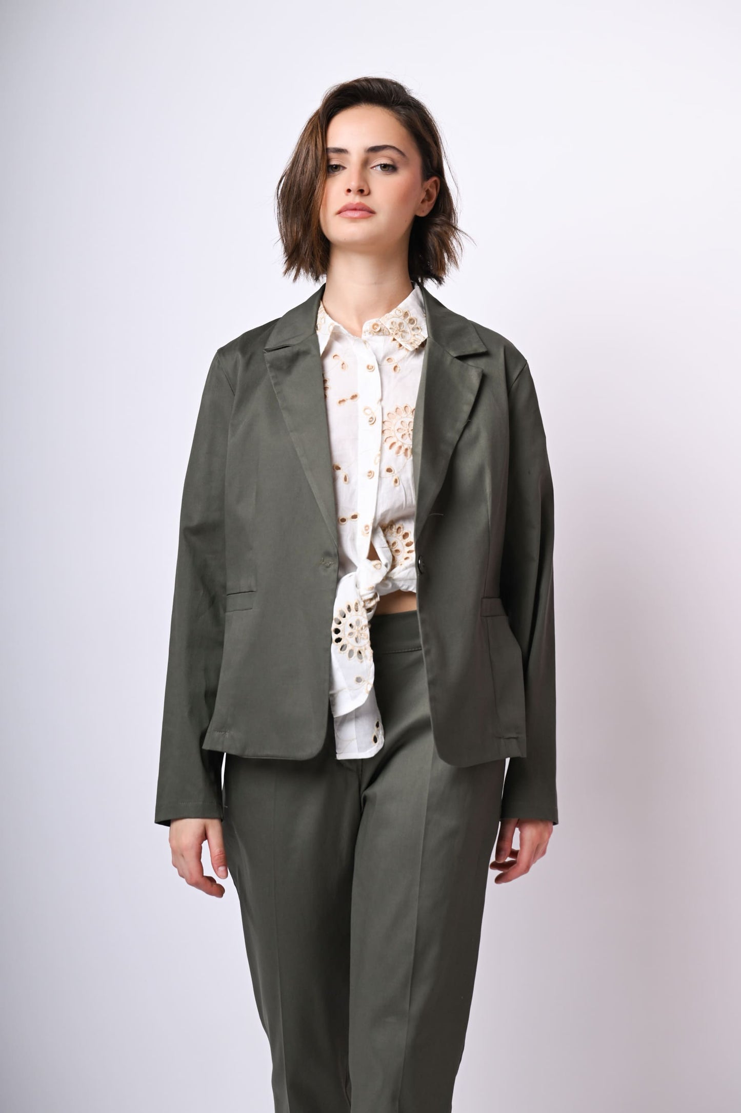 Blazer monopetto in cotone