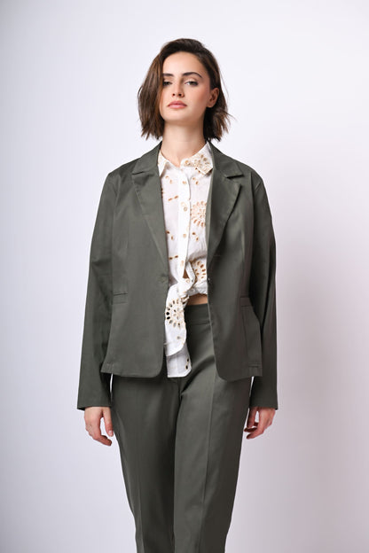 Blazer monopetto in cotone