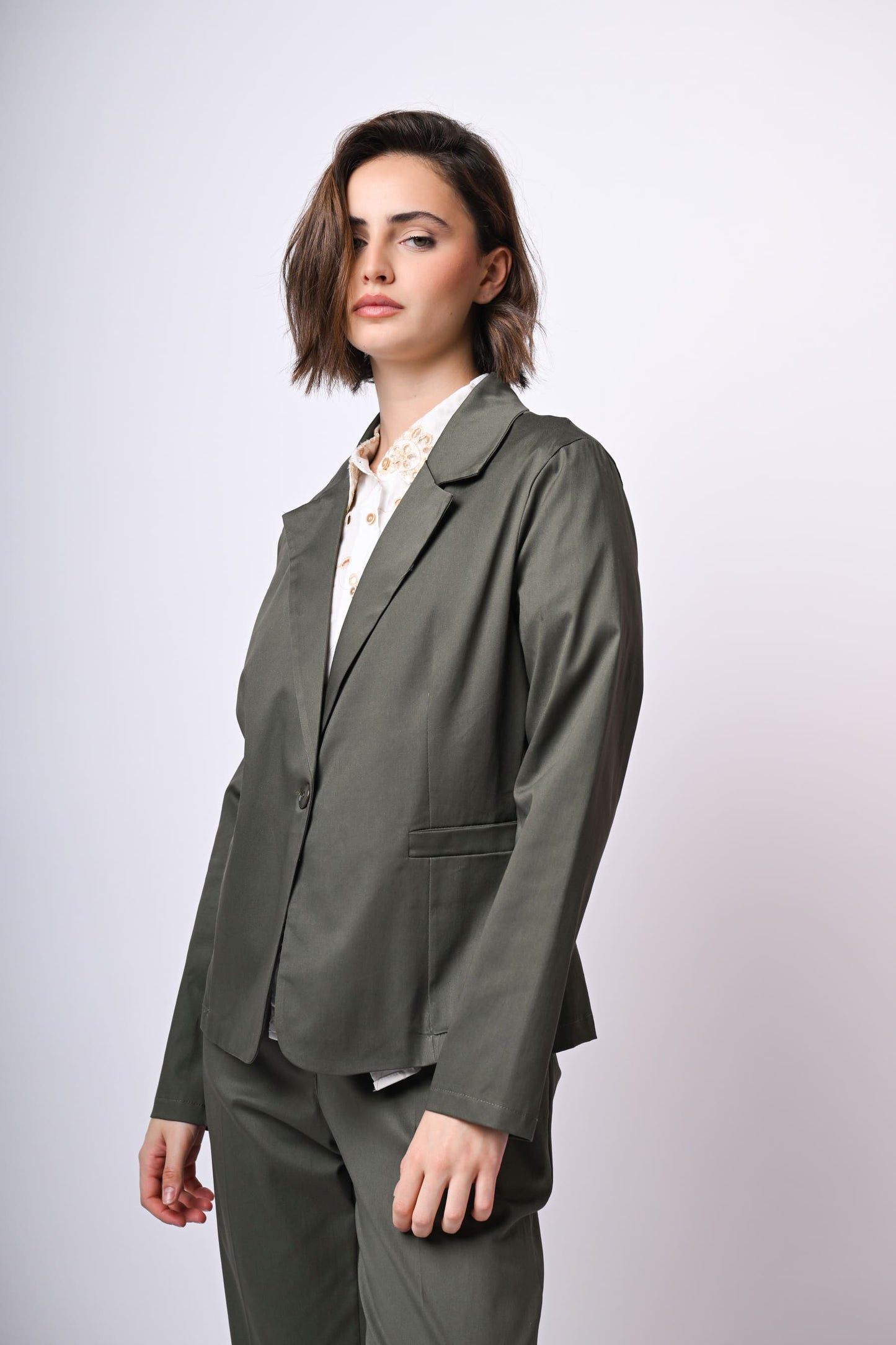 Blazer monopetto in cotone