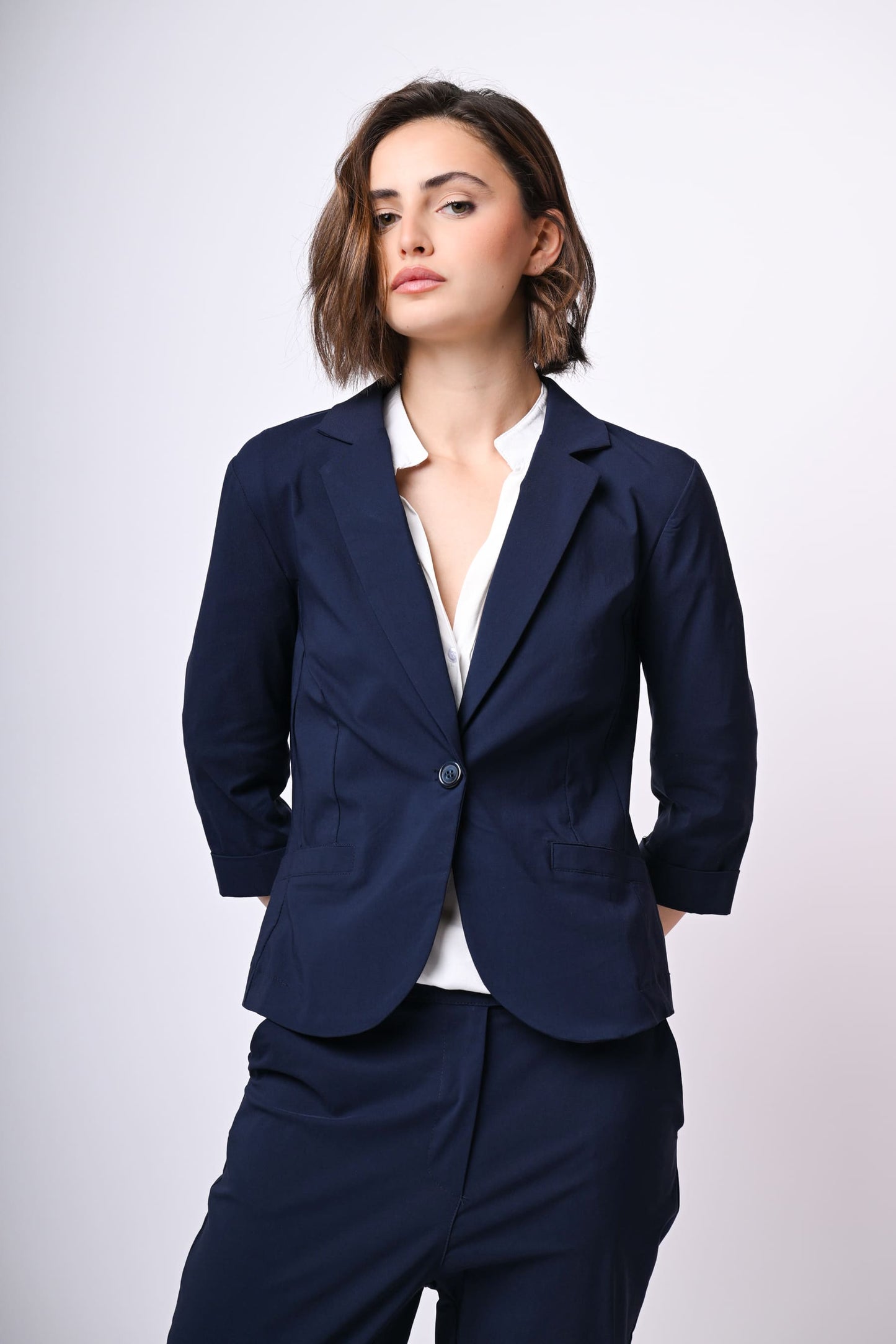 Blazer monopetto misto viscosa