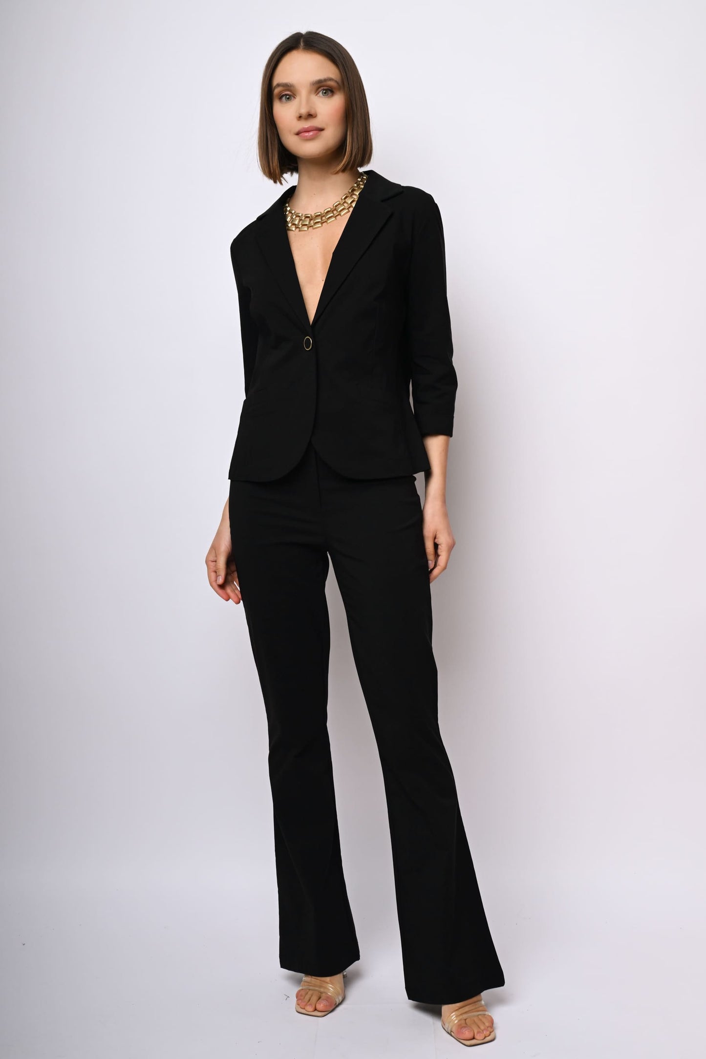 Blazer monopetto misto viscosa