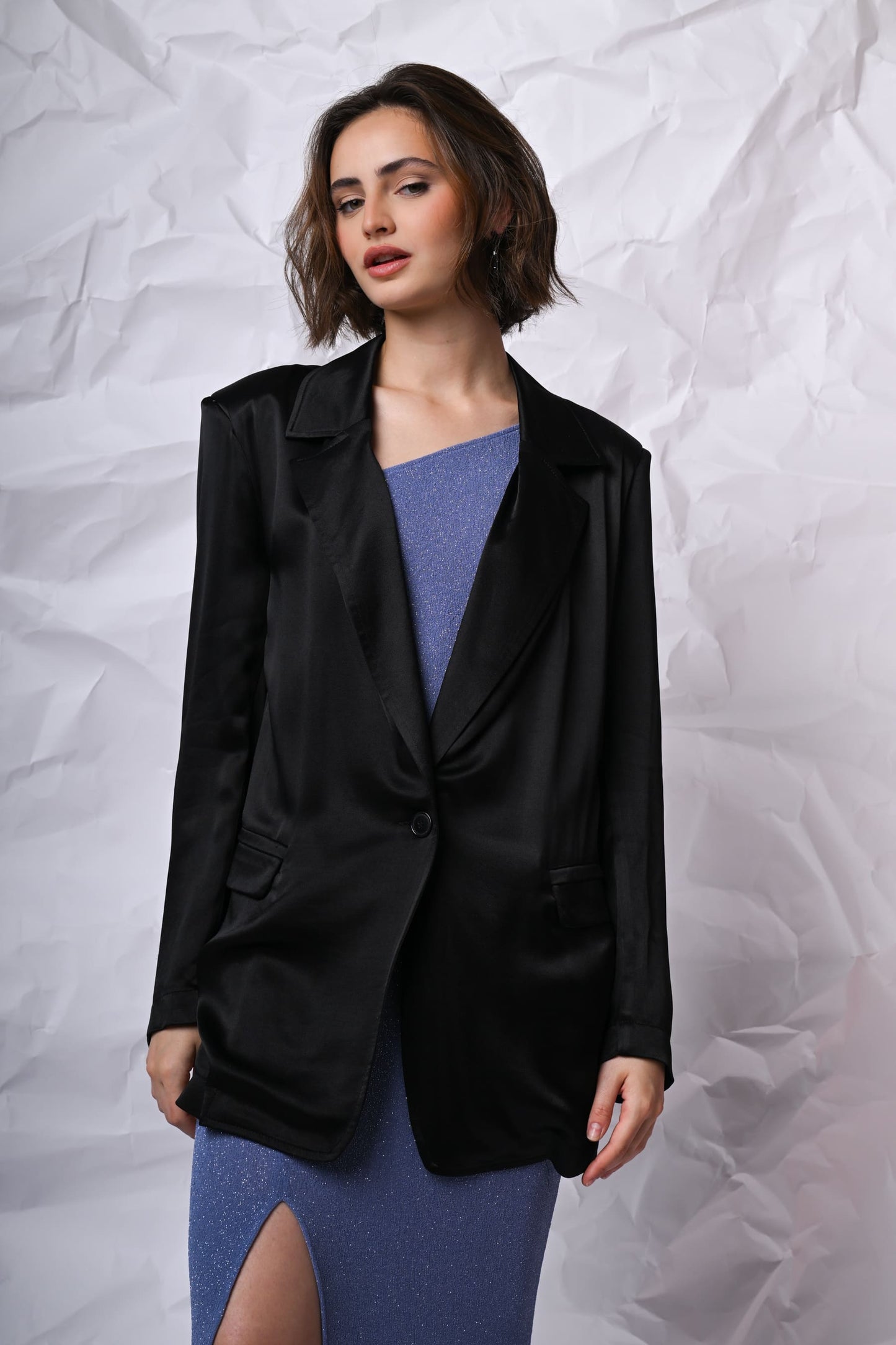 Blazer oversize in raso