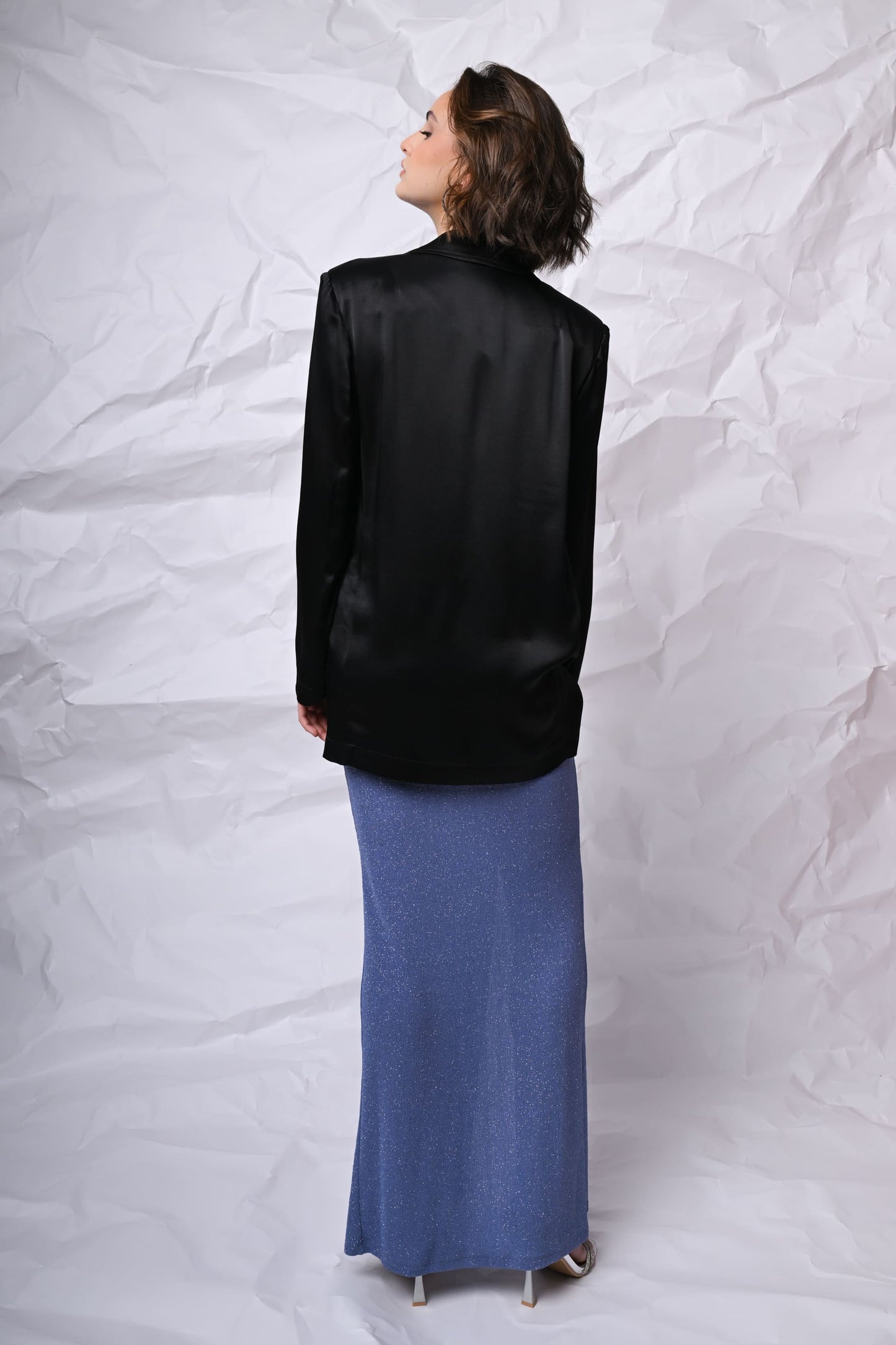 Blazer oversize in raso