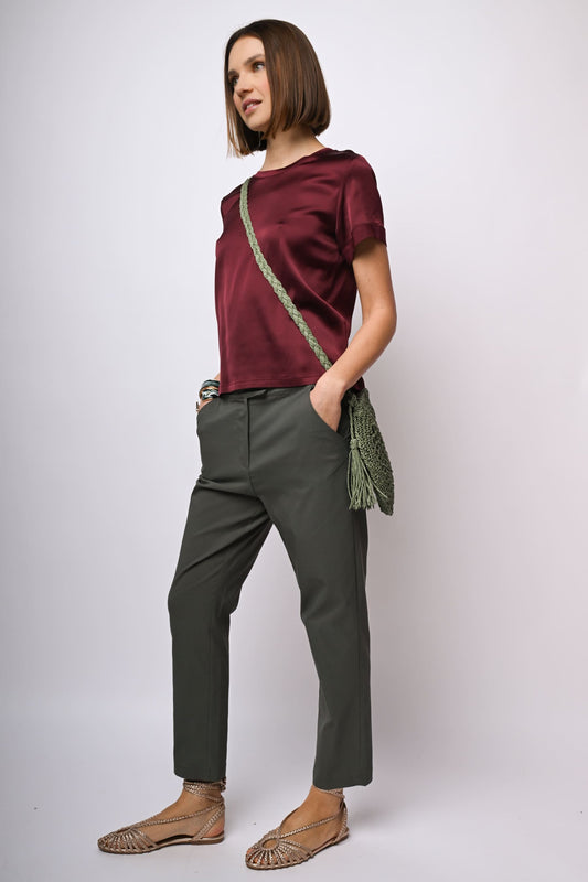 Pantaloni a gamba dritta misto viscosa